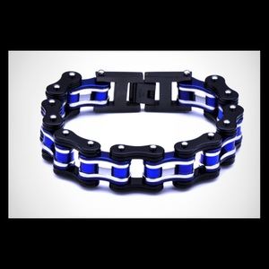 Mens D&Z Stainless Steel Motorcycle biker bracelet